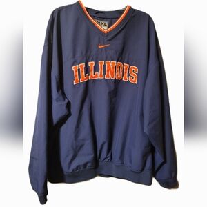 Nike Team University llinois Fighting Illini Pullover Windbreaker Vintage Jacket